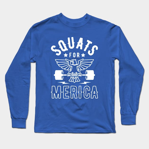 Squats For Merica Long Sleeve T-Shirt by brogressproject